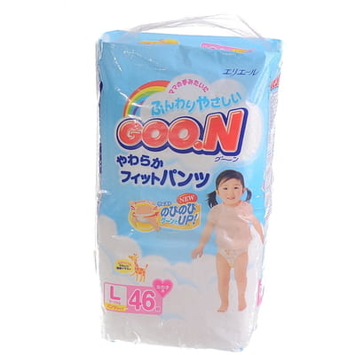 Подгузники - трусики для детей GOO.N (Гун) для девочек размер L большие от 9 до 14 кг мега упаковка 44 шт