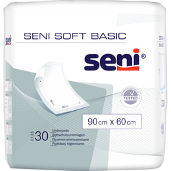 Пеленки гигиенические впитывающие SENI Soft Basic (Сени Софт Базик) размер 90см х 60см 30 шт
