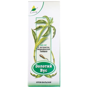 Крем-бальзам для ніг Еліксир Золотий вус з екстрактом п'явки для поліпшення кровообігу 75 мл