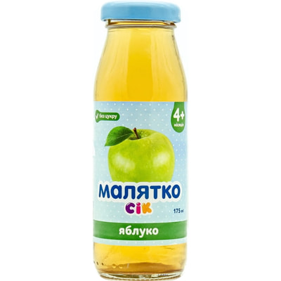 Сок фруктовый детский Малятко яблочный 175 мл