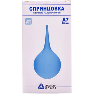 Спринцовка поливинилхлоридная тип А Альпина с мягким наконечником №7 (70мл)