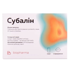 Субалин порошок для поддержания нормальной микрофлоры кишечника в саше 10 шт
