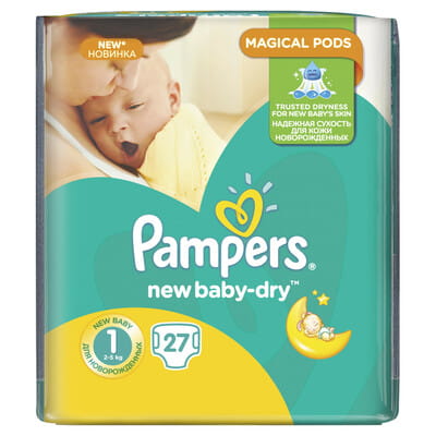 Підгузники для дітей PAMPERS (Памперс) New Baby (Нью Бебі) Newborn (Ньюборн) 1 від 2 до 5 кг 27 шт