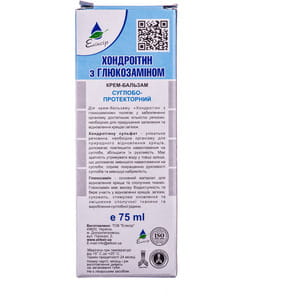 Крем-бальзам для тела Эликсир Хондроитин с глюкозамином против воспалений суставов 75 мл