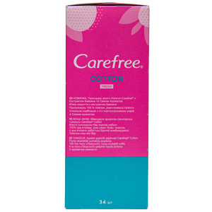 Прокладки щоденні CAREFREE (Кефрі) Cotton Fresh (Котон фреш) 34 шт
