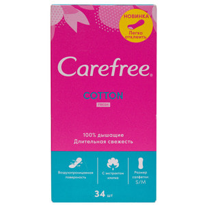 Прокладки щоденні CAREFREE (Кефрі) Cotton Fresh (Котон фреш) 34 шт