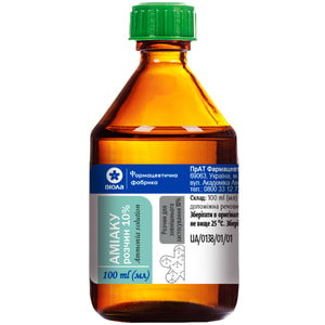 Аммиака р-р (нашатырный спирт) 10% фл. 100мл