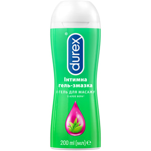 Интимный гель-смазка DUREX (Дюрекс) Play Massage (Плей массаж) 2 в 1 with Aloe Vera из алоэ вера для массажа (лубрикант) 200 мл