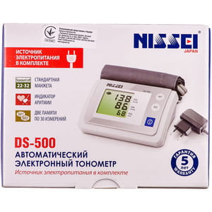 Измеритель (тонометр) артериального давления NISSEI (Ниссей) модель DS-500 автоматический с адаптером