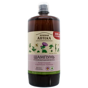 Шампунь для волосся Зелена аптека проти випадіння з лопухом та протеїнами пшениці 1000 мл