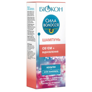 Бальзам-ополаскиватель для волос БИОКОН Сила волос обьем и восстановление 215 мл