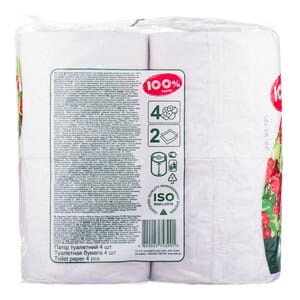 Туалетная бумага Рута 100% Paper  Белая 4 шт