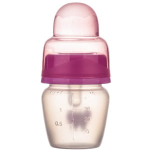 Пляшечка кругла для годування LINDO (Ліндо) артикул 100 з силіконовою соскою 40 мл