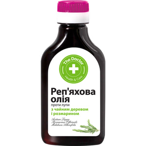 Масло для волос Домашний Доктор репейное антисеборейное против перхоти с чайным деревом и розмарином 100 мл