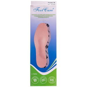 Стелька кожанная FOOT CARE (Фут Кеа) артикул УПС-003 для поддержания продольного и поперечного сводов стопы размер 38