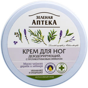 Крем для ног Зеленая аптека дезодорирующий с противогрибковым эффектом 300 мл