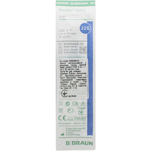 Канюля катетер внутривенный Vasofix (Вазофикс) Safety размер 22G 0,9 мм x 25 мм синий 1 шт