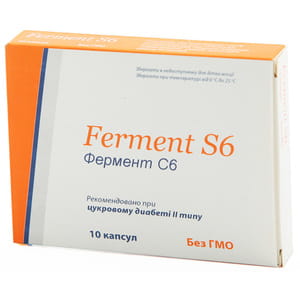 Дієтична домішка рекомендована при сахарному діабеті ІІ типу Фермент С6 капсули 10 шт