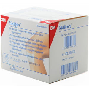 Пластир м'який хірургічний Medipore (Медіпор) на нетканній основі з лайнером в рулоні розмір 10 см х 10 м 1 шт