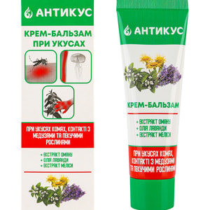 Крем-бальзам от ожогов, укусов насекомых и при ушибах Антикус 70 г