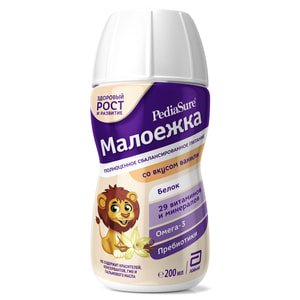 Питание полноценное сбалансированное PediaSure (Педиашур) Малоежка для детей с 1 года со вкусом ванили 200 мл