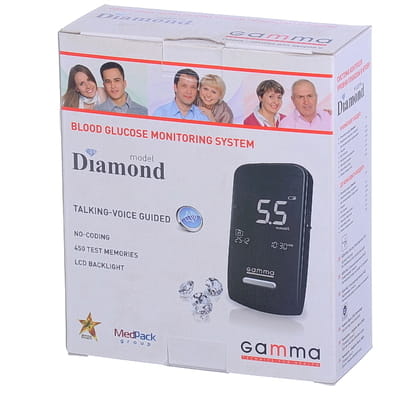 Система контроля уровня глюкозы в крови (глюкометр) Gamma Diamond (Гамма Диамант) без тест-полосок 1 шт
