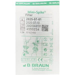 Mini-Spike Filter (миниспайка) аспирационная канюля для многоразового забора медикаментов с партикулярным фильтром 5 мкм синяя