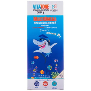 Витаминно-минеральный комплекс Vitatone (Витатон) MultiOmega (МультиОмега) сироп с витамином Д3 и цинком со вкусом тропических фруктов флакон 165 мл