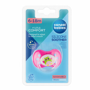 Пустышка силиконовая CANPOL (Канпол) артикул 22/569 симметричная от 6 до 18 месяцев Совы