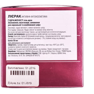 Гель-крем для обличчя LIERAC (Лієрак) Гідраженіст зволожуючий та освіжаючий для нормальної та комбінованої шкіри 50 мл