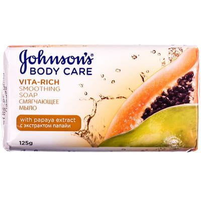 Мыло JOHNSON'S Body Care (Джонсон) Vita Rich смягчающее с экстрактом папайи 125 г