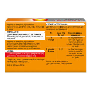 Нурофєн д/дітей суп. ректал. 60мг №10