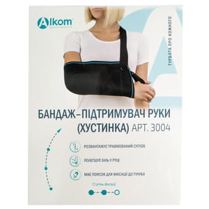 Бандаж-підтримувач руки Торговий Дім Алком модель 3004 косиночна пов'язка (косинка) колір чорний розмір 3