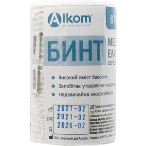 Бинт еластичний медичний Торговий Дім Алком середньої розтяжності розмір 80 мм х 1,5 м 1 шт