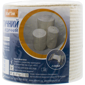 Бинт эластичный медицинский Торговый Дом Алком модель 5508 средней растяжимости размер 80 мм х 5 м 1 шт
