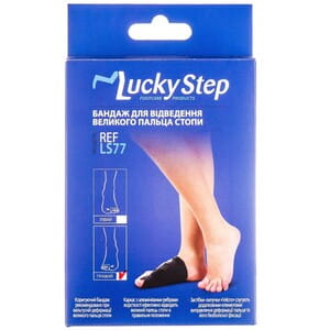Бандаж для відведення великого пальця стопи LUCKY STEP модель LS77  правий колір чорний