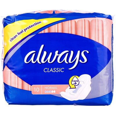 Прокладки гигиенические женские ALWAYS (Олвейс) Classic Normal Single (классик нормал сингл) 10 шт