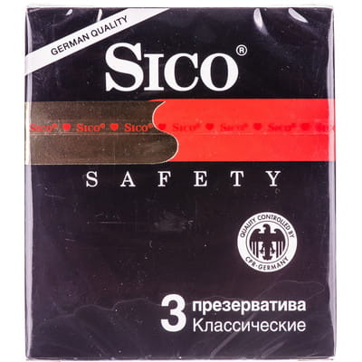 Презервативы латексные SICO (Сико) Safety (Сафети) классические 3 шт