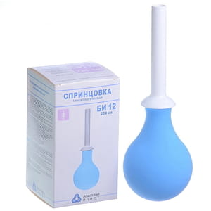 Спринцовка поливинилхлоридная тип БИ №12 гинекологическая Альпина с твердым наконечником (224мл)