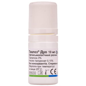 Раствор стерильный офтальмологический Теалоз Дуо для увлажнения глаза флакон 10 мл