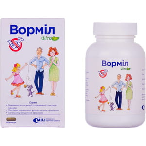 Ворміл Фіто капсули застосовуються пригельмітозах банка 60 шт