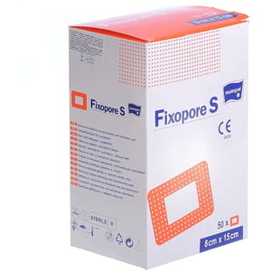 Пластырь Matopat (Матопат) Fixopore S стерильный на нетканевой основе с впитивающей прокладкой размер 8см х 15 см 50 шт