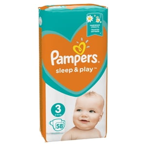 Підгузки для дітей PAMPERS Sleep & Play (Памперс Сліп енд Плей) Midi Economy Pack (Міді економ пак) 3 від 6 до 10 кг 58 шт