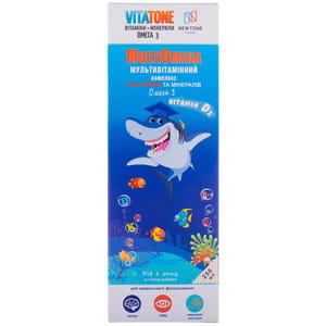 Витаминно-минеральный комплекс Vitatone (Витатон) MultiOmega (МультиОмега) сироп с витамином Д3 и цинком с вкусом тропических фруктов флакон 250 мл