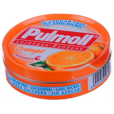 Леденцы PULMOLL (Пульмол) с апельсином и витамином С без сахара 45г