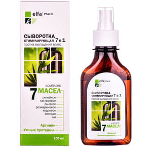 Сироватка для волосся ELFA PHARM (Ельфа Фарм) 7 олій стимулююча 7 в 1 проти випадіння волосся 100 мл