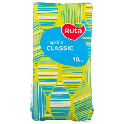 Платочки Ruta (Рута) носовые белые Classic (Классик) без аромата 10 упаковок по 10 шт