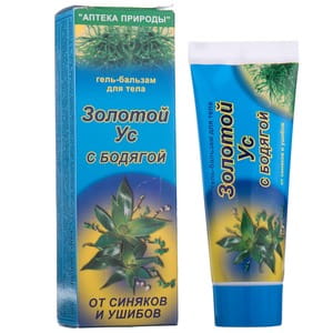 Гель-бальзам для тіла Золотий вус від синяків та забиттів з бодягою 75 мл