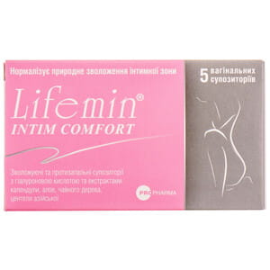 Суппозитории (свечи) вагинальные Лайфемин Интим Комфорт увлажняющие и противовоспалительные 5 шт
