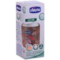 Бутылочка стеклянная CHICCO (Чико) 150мл с соской латексной с 0+ месяцев для девочки розовая